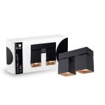 D'Lite Deckenleuchte Kubo Schwarz Schwenkbar und Rotierbar | IP20 - Geeignet für 2x GU10