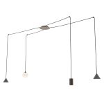 Emibig Pendelleuchte Fuji Stahl Schwarz | Geeignet für 1x E14 - Max 10W, 1x GU10 - Max 10W, 2x GX53 - Max 10W