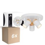 Mehrfachpackung 6x D'Lite Deckenleuchte Beitem Matt Weiß FSC Holz | Geeignet für 3x GU10