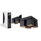D'Lite Deckenleuchte Kubo Schwarz Schwenkbar und Rotierbar | IP20 - Geeignet für 4x GU10