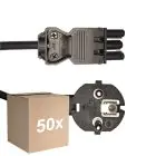 Mehrfachpackung 50x Noxion GST-Kompatibel Versorgungskabel - Weiblich + Schuko Europlug - Schwarz 5m - 3 pole 0.75mm2